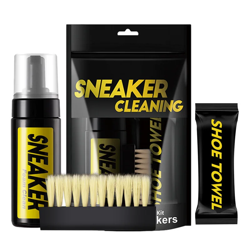 White Sneaker Care Kit - 1 ชุดรองเท้าทําความสะอาดโฟมแห้งชุดทําความสะอาด 150ML โฟมกันน้ํารองเท้าผ้าใบทําความสะอาดรองเท้าแปรงรองเท้าผ้าทํางานบนรองเท้าสีขาว,Boot