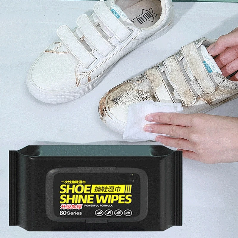 White Sneaker Care Kit - ผ้าเช็ดทําความสะอาดรองเท้ากลางแจ้งแบบพกพา - ผ้าทําความสะอาดรองเท้าผ้าใบแบบใช้แล้วทิ้งอันทรงพลัง ชุดทําความสะอาดรองเท้าสีขาวสําหรับการดูแลขณะเดินทาง