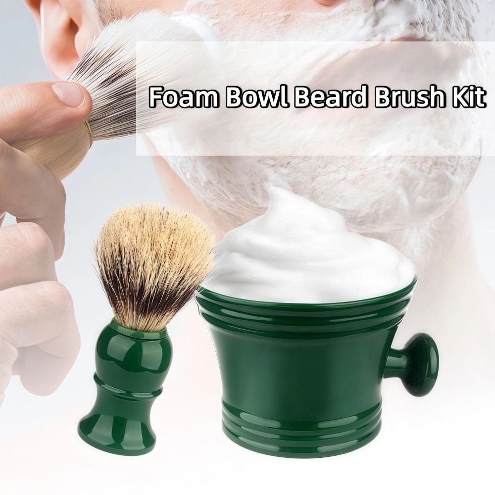 Brush Bristle Set - ชุดแปรงโกนหนวดแบบครบชุด แปรงขนนุ่ม ชุดแปรงโกนหนวดพร้อมถ้วยโฟมขนาดใหญ่ ชุดแปรงโกนหนวดขนาดใหญ่ ความจุเยอะ ใช้งานได้ดี