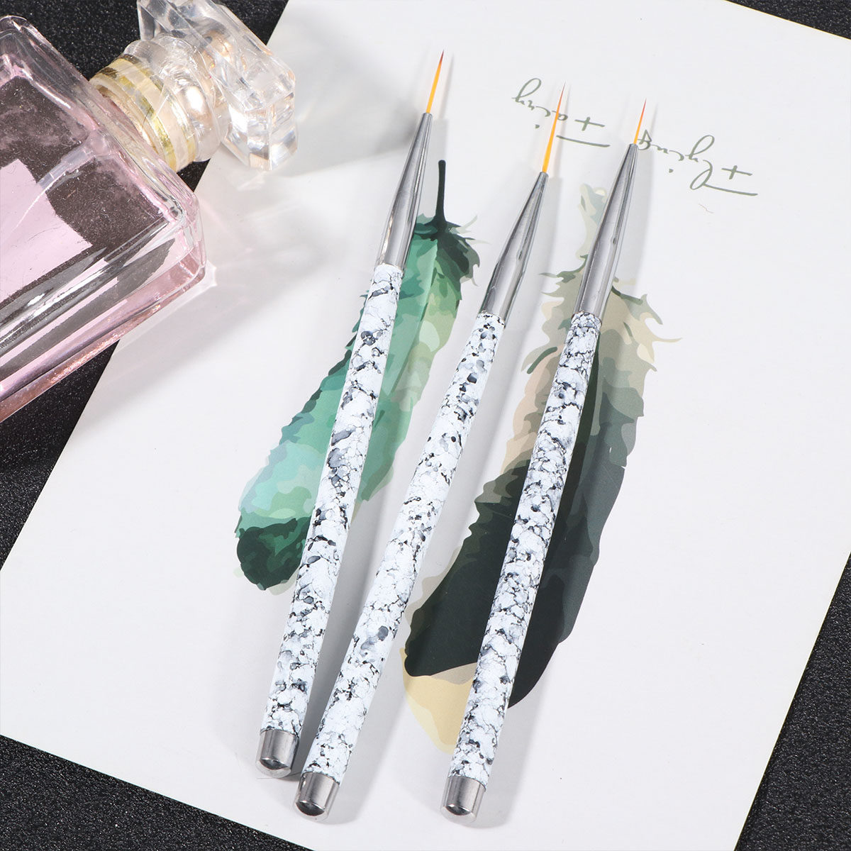 ชุดแปรงเพ้นท์เล็บ 3 ชิ้น ขนแปร - Brush Bristle Set บทวิจารณ์และราคา