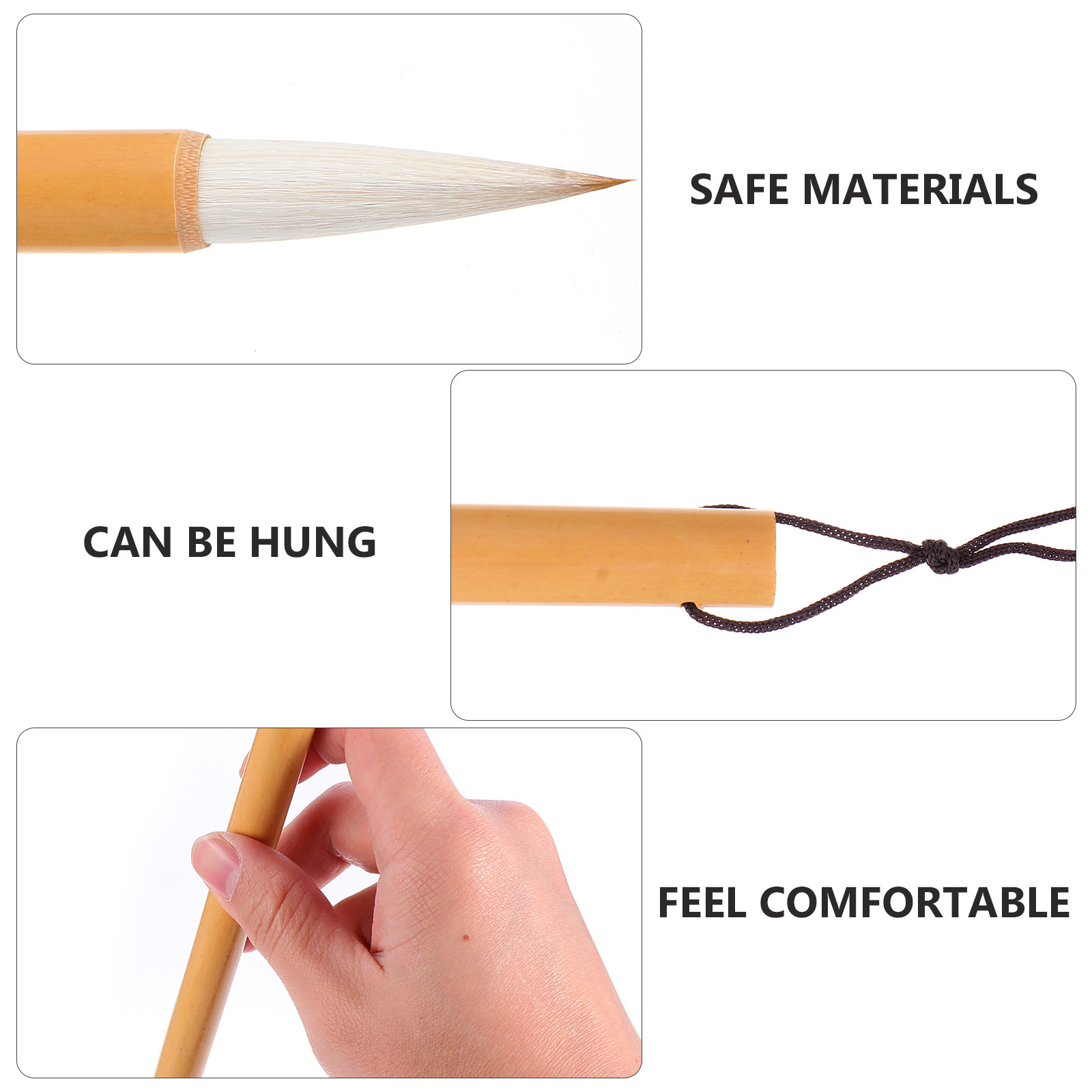 ชุดพู่กันเขียนพู่กันจีน 3 ชิ้น - Brush Bristle Set บทวิจารณ์และราคา